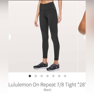 Lululemon On Repeat 7/8 tight 28”